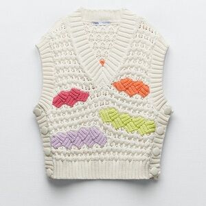 ZARA color block knit vest